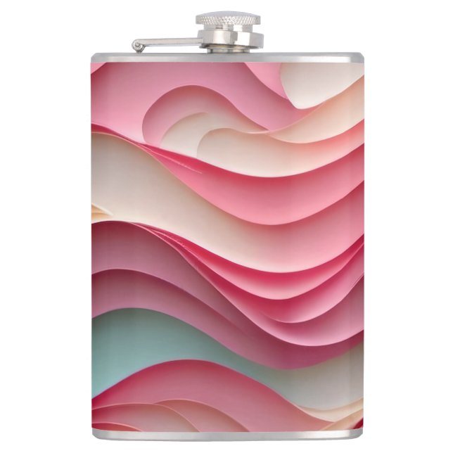 Fresh Candy Coloured Waves Hip Flask (Front)