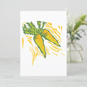Fresh Carrot Colourful Vegetable Art Invitation