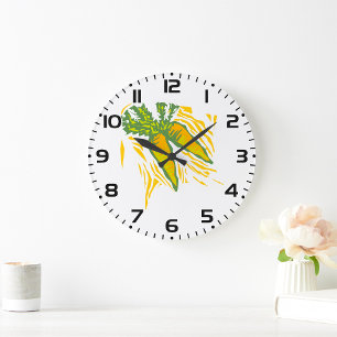 Fresh Carrot Colourful Vegetable Art Large Clock