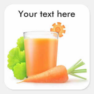 Fresh carrot juice square sticker