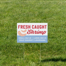 Fresh Caught Shrimp for Sale Sign