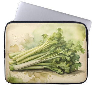 Fresh Celery Bunch Watercolor Laptop Sleeve