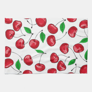 Fresh cherries pattern kitchen towel