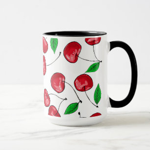 Fresh cherries pattern mug