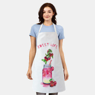 Fresh Cherry Drink Apron - Custom Text