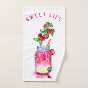 Fresh Cherry Drink Bath Towel Set