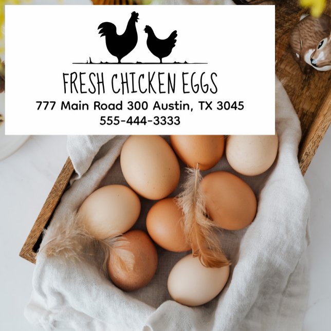 Fresh Chicken Eggs Return Address Telephone Rubber Stamp (Creator Uploaded)