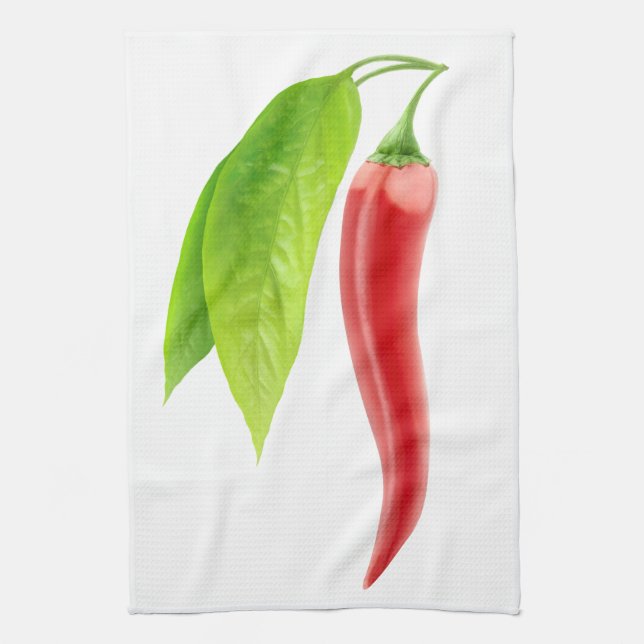 Fresh chili pepper kitchen towel (Vertical)