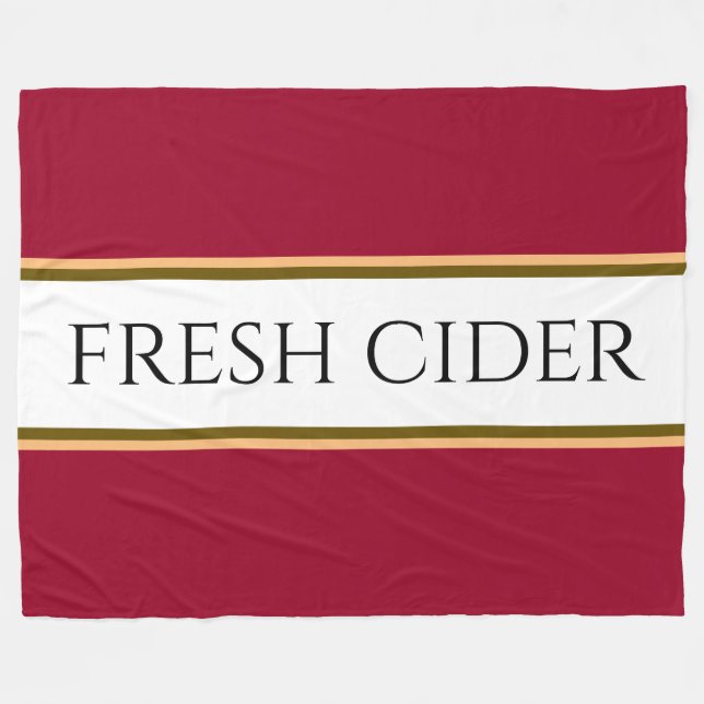 FRESH CIDER Colourful Apple Red White Stripes  Fleece Blanket (Front (Horizontal))