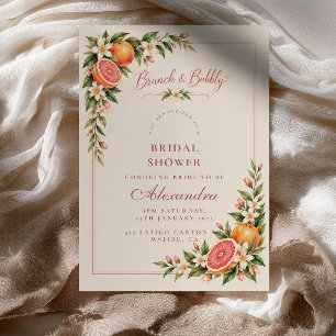 Fresh Citrus Brunch & Bubbly Bridal Shower Invitation
