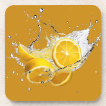 Fresh Citrus Coaster Set- Lemon Design