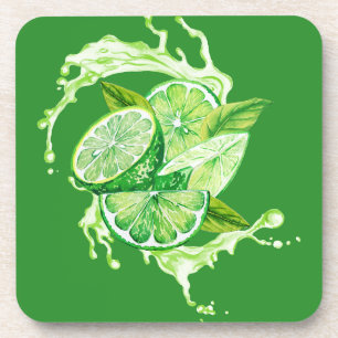 Fresh Citrus Coaster Set- Lime Design