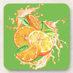 Fresh Citrus Coaster Set- Orange Design