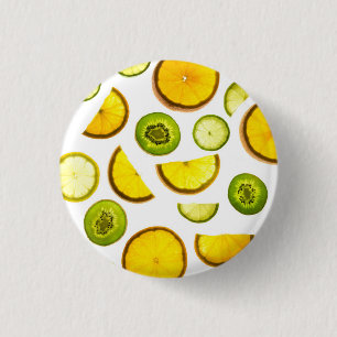 Fresh Citrus Fruits 1 Inch Round Button