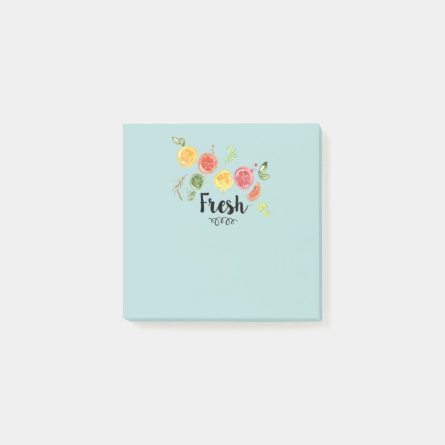 Fresh -  Citrus Fruits in Watercolor Post-it Notes (Front)
