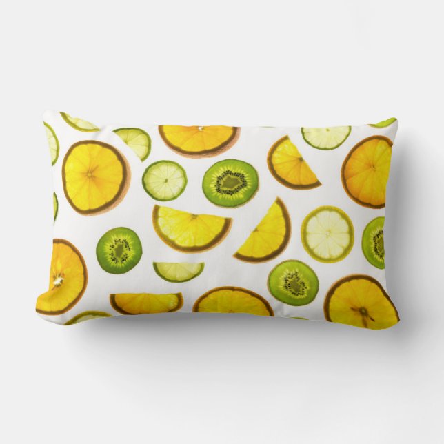 Fresh Citrus Fruits Lumbar Pillow (Front)