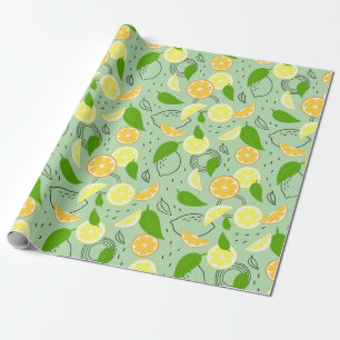 Fresh citrus fruits. wrapping paper