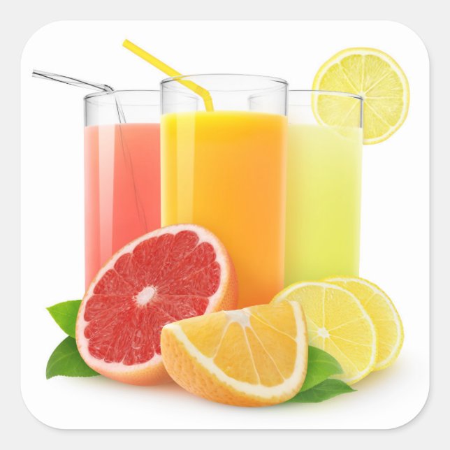 Fresh citrus juices square sticker (Front)