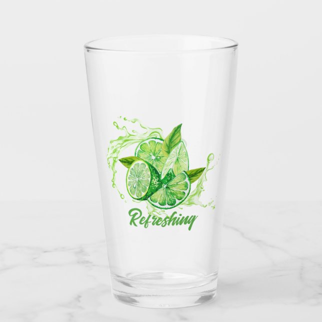 Fresh Citrus-Lime Design Glass (Front)