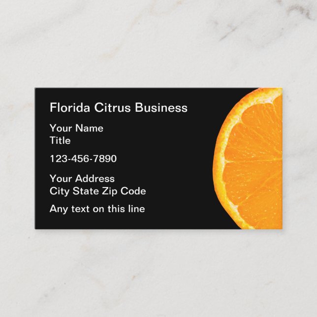 Fresh Citrus Orange Fruit Theme Business Card (Front)