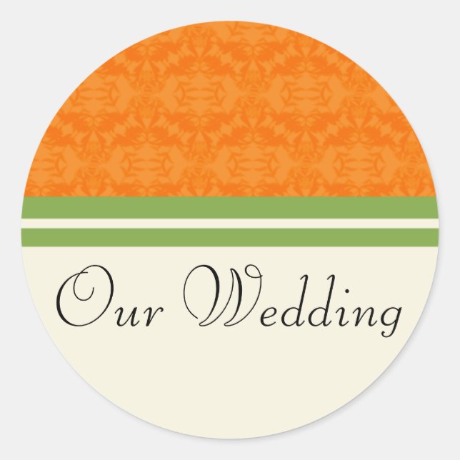 Fresh Citrus Orange Our Wedding Stickers (Front)