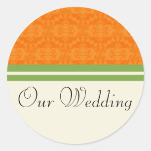 Fresh Citrus Orange Our Wedding Stickers