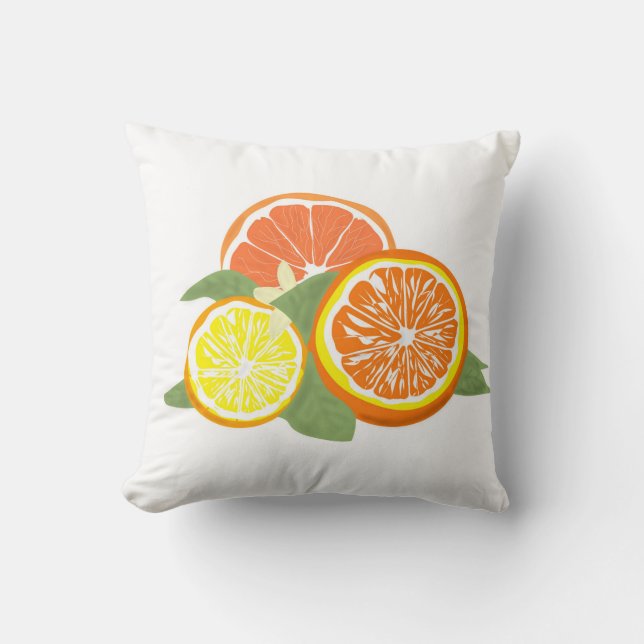 Fresh Citrus Slices Orange Lemon Throw Pillow (Front)