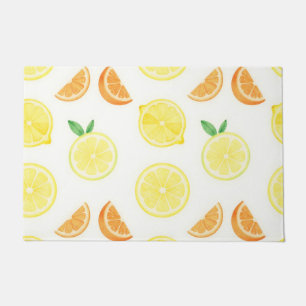 Fresh Citrus Slices Seamless Pattern Doormat
