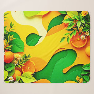 Fresh Citrus Summer Vibes Art Sherpa Blanket