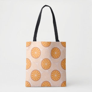 'Fresh Citrus' Vibrant Orange Pattern Tote Bag