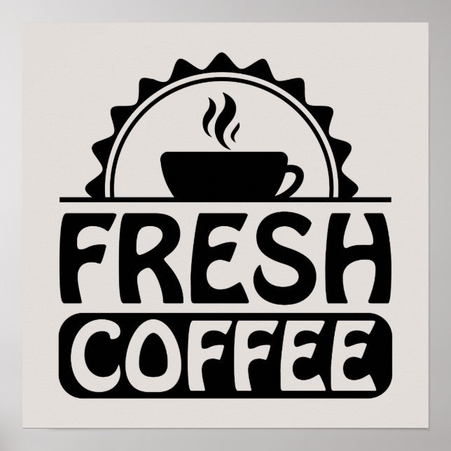 fresh coffee word art vendors poster (Front)