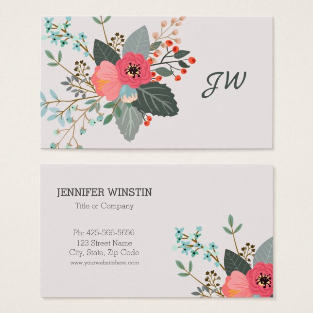 Fresh Colourful Flower Bouquet Template (Front & Back)