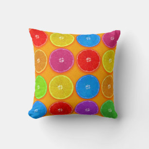 Fresh Colourful Orange Slices Throw Pillow