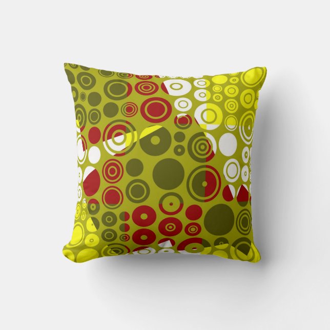 Fresh Colourful Retro Pattern Abstract Art - Pillo Throw Pillow (Front)