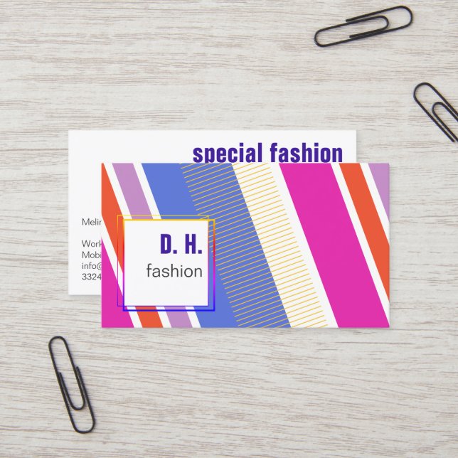Fresh Cool Fashion colours Business Card (Front/Back In Situ)