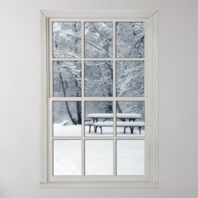 Fresh Country Snow Window with a View Poster (Front)