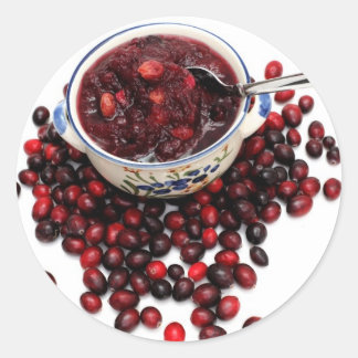 Fresh Cranberries And Sauce Classic Round Sticker