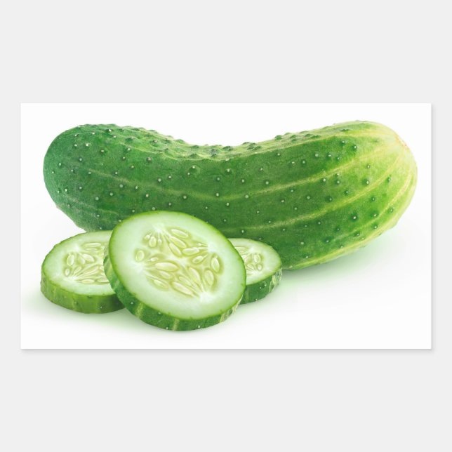 Fresh cucumber with slices sticker (Front)