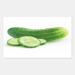 Fresh cucumber with slices sticker