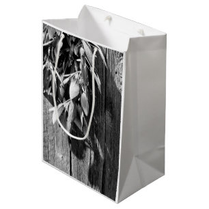 Fresh-cut Sage Barn-wood Grayscale Medium Gift Bag