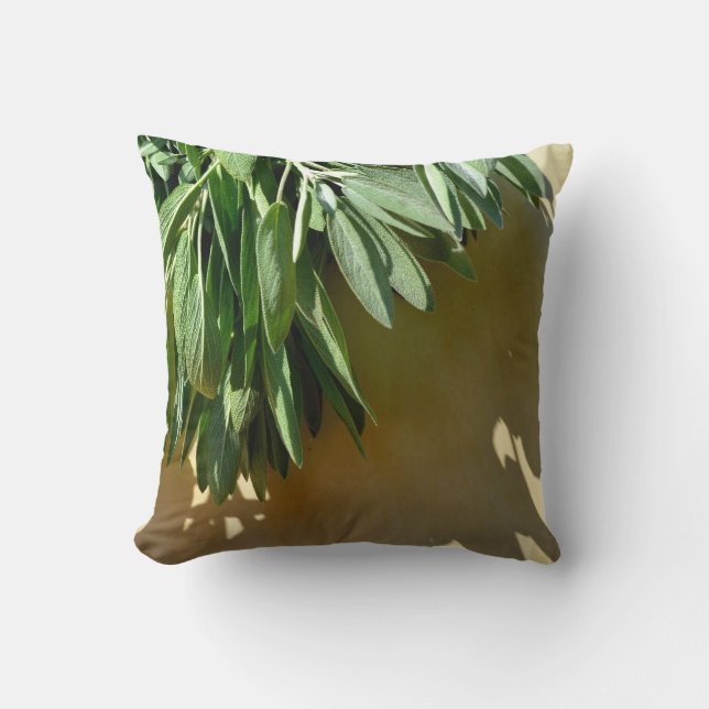 Fresh-cut Sage Throw Pillow (Front)
