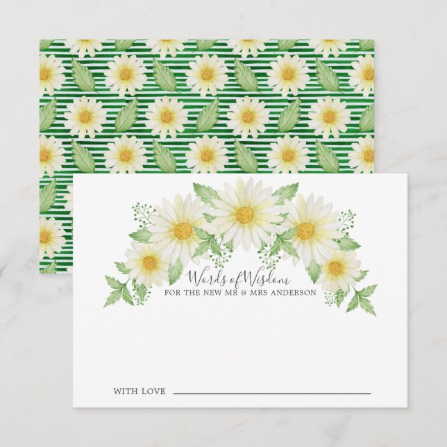 Fresh Daisy Bride Words of Wisdom Card (Front/Back)
