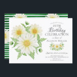 Fresh Daisy Floral 16th Birthday  Invitation<br><div class="desc">Floral 16th birthday party invitation featuring gorgeous hand painted daisy bouquet & leafy green leaves.  Flip our invite over to view a coordinating daisy & green stripe back for an extra special touch.</div>