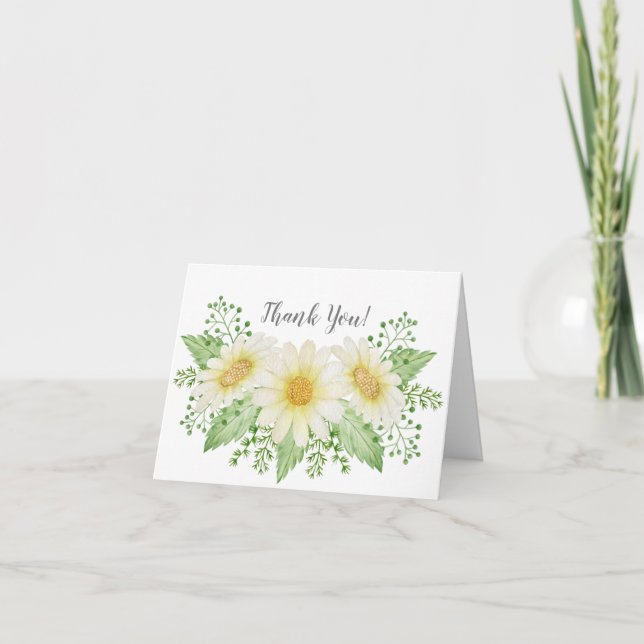 Fresh Daisy Thank You Note Card (Front)