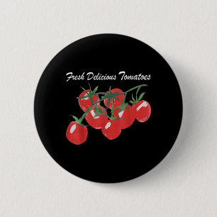 Fresh Delicious Tomatoes Garden Vegetable Summer 2 Inch Round Button