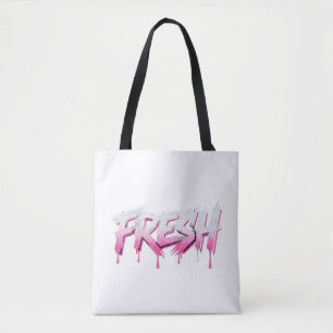 Fresh Dripping Pink Paint Graffiti Tote Bag