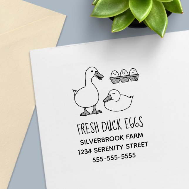 Fresh Duck Eggs Farm Address 2 Self-inking Stamp (Creator Uploaded)