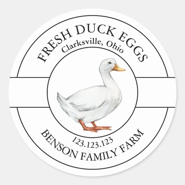 Fresh Duck Eggs Label (Front)