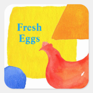 Fresh Egg Carton Label Primary Colours Bright