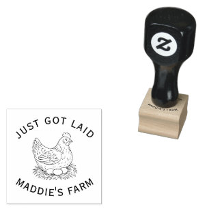 fresh egg farmer free range organic chicken coop rubber stamp